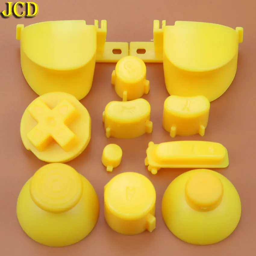 yellow JCD полный набор L R ABXY Z кнопочные кнопки с 3D джойстиками колпачки для GameCube для NGC D колодки кнопки включения выключения - Цвет: yellow