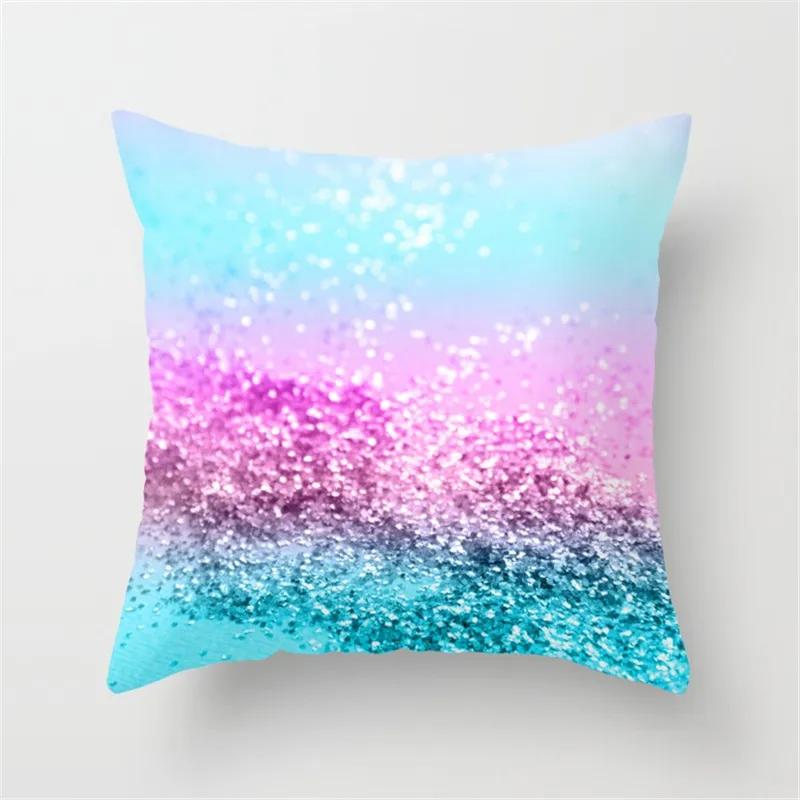 Красочная задняя наволочка Блестящая декоративная блестящая 45x45 см квадратная