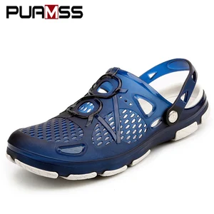 Мужские уличные пляжные сандалии, черные повседневные шлепанцы, для воды, для лета, 2022