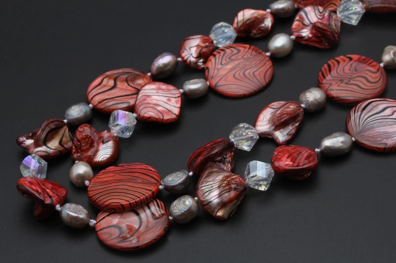 Fashion natural freshwater pearl necklace for women long mother of pearl necklace bohemia Baroque sweater necklace gift