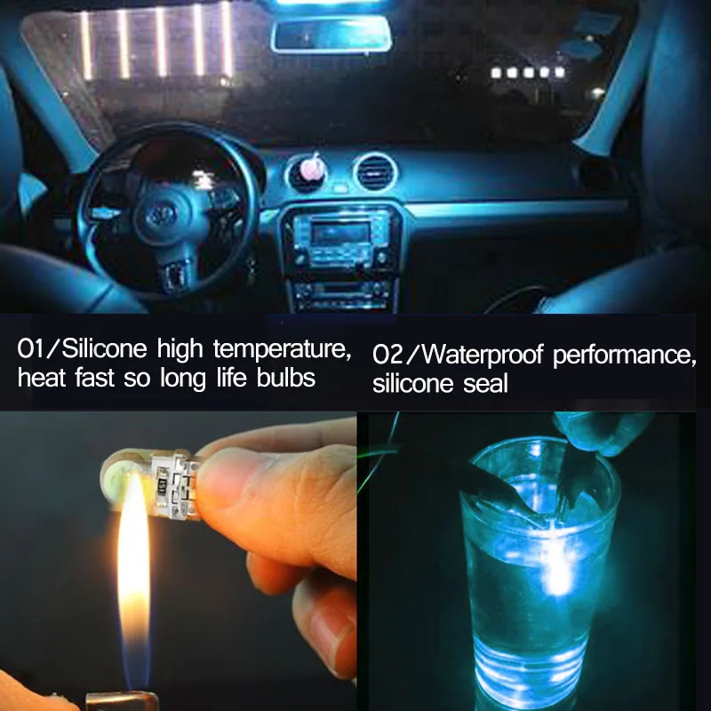 Авто T10 холодный ледяной СИНИЙ 194 W5W 168 COB 8 SMD кварцевая Автомобильная LED супер яркий