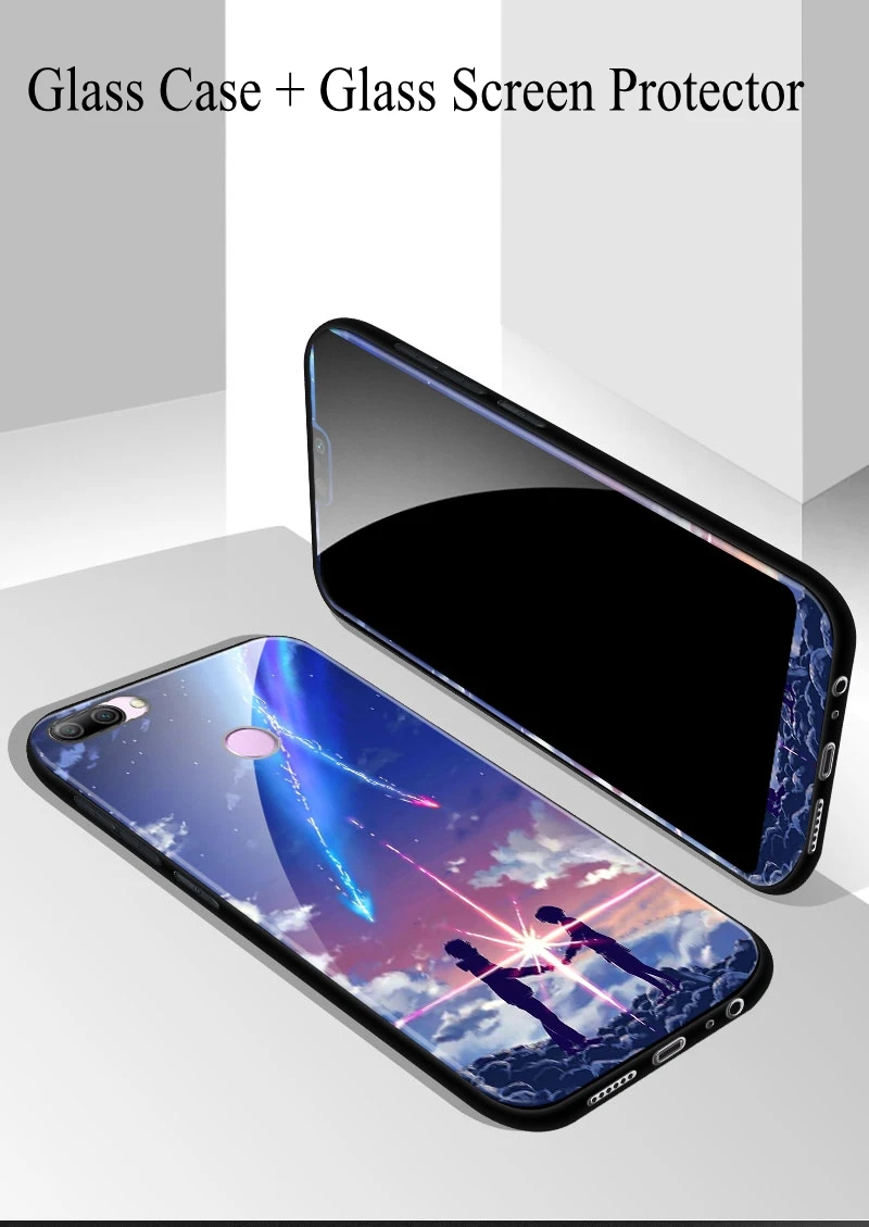 Чехол из закаленного стекла для Huawei Honor 10, чехол с рисунком из мультфильма, закаленное стекло, Защитная крышка для Huawei Honor 9 Lite Mate 10 Lite, чехол