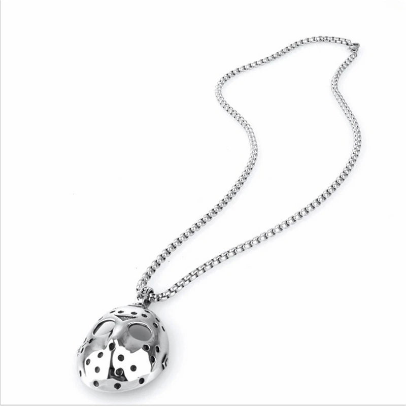 Мужское серебряное ожерелье с подвеской в виде маски Джейсона пятница 13 го цепью