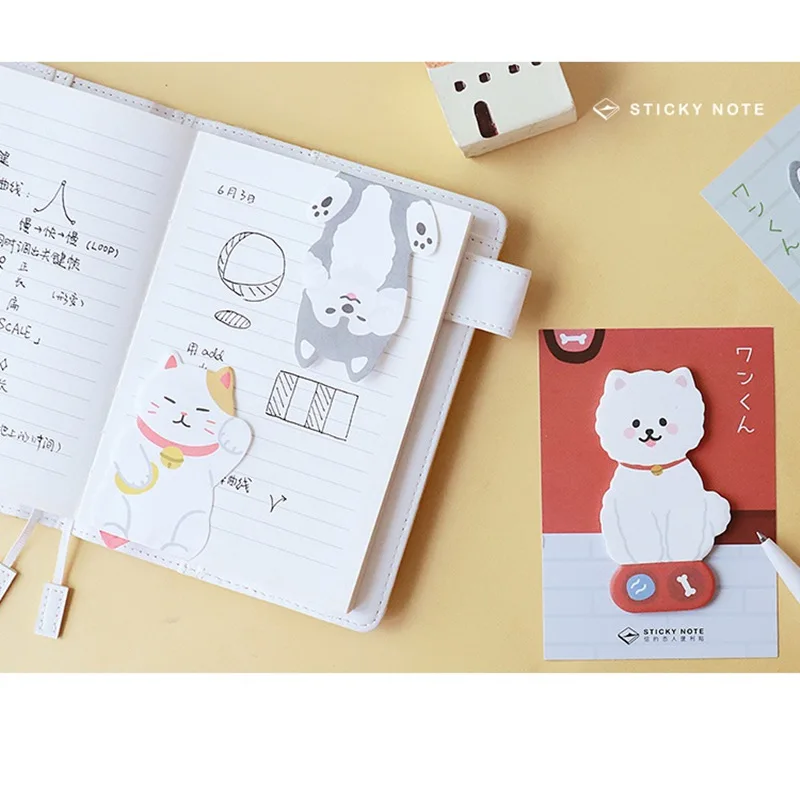 32 шт./лот Симпатичные Стикеры для заметок Kawaii собака кошка дневник наклейки канцелярские аксессуары Школьные принадлежности CM119