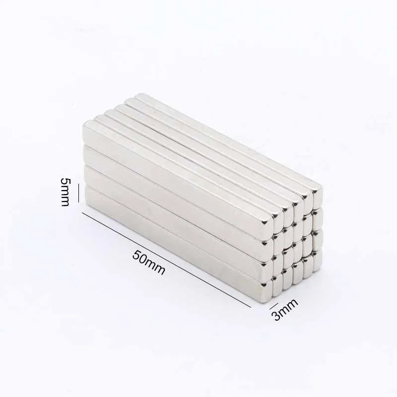 

10pcs 50x5x3 mm Bulk Strong Neodymium Rectangle Block Magnets 50mm x 5mm x 3mm N35 Rare Earth NdFeB Rectangular Cuboid Magnet