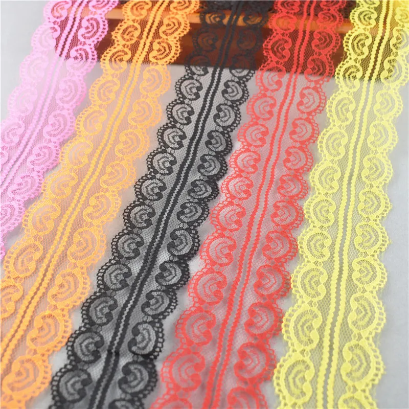 

10yards beautiful double heart-shaped lace ribbon needlework 45MM lace trim DIY Sewing embroidery fabric Handicraft accessories