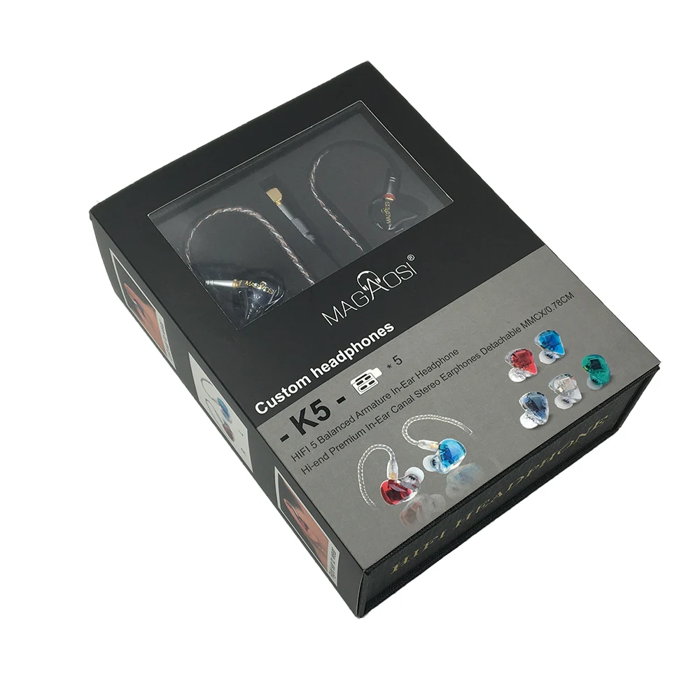 Magaosi K5 5 сбалансированная арматура 5BA Hifi Музыка DJ монитор Студия Audiophile MMCX съемные наушники-вкладыши с кабелем Bluetooth