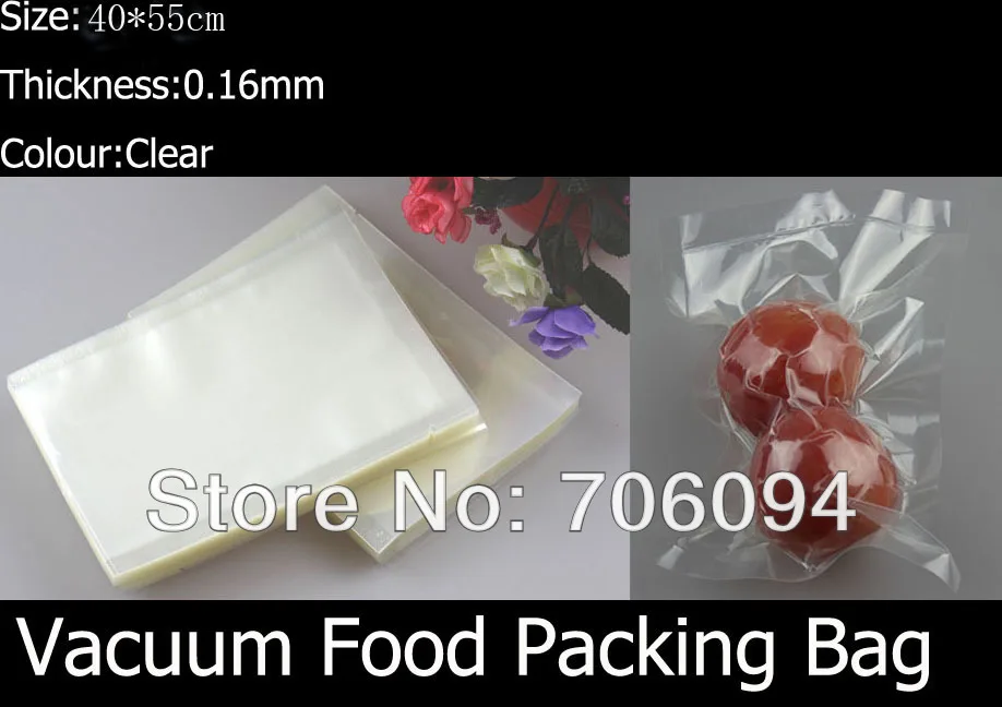 50pcs 40*55cm Food grade Vaccum Food Plastic Packing Bag heat sealing Vaccum Plastic bag