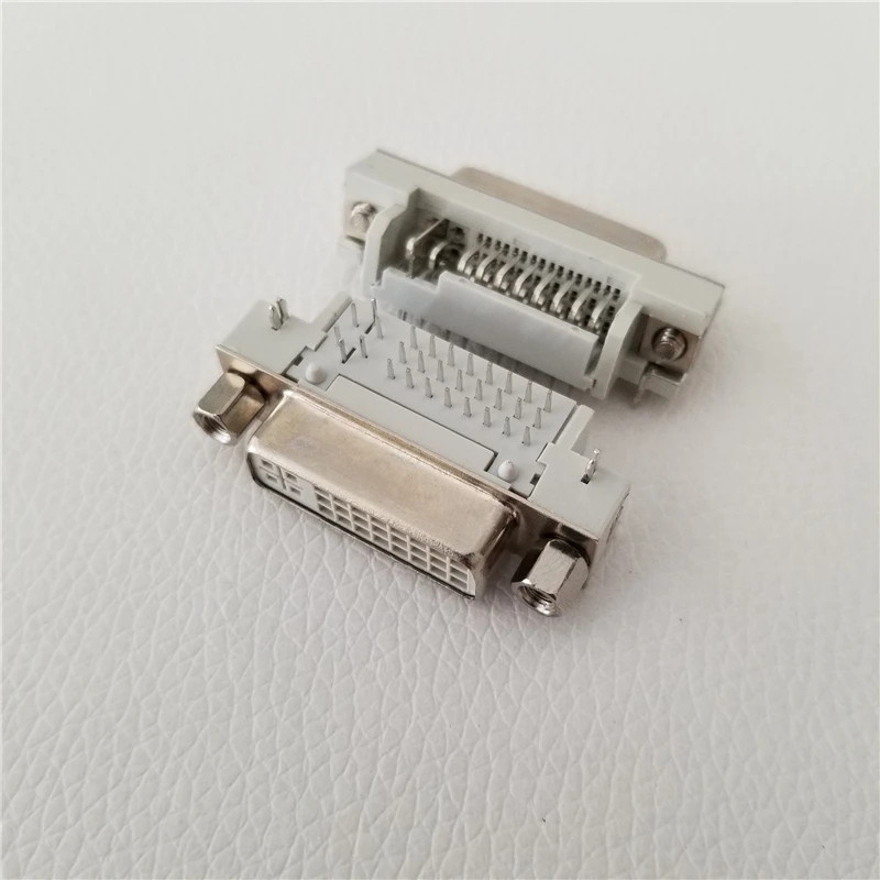 Разъем DVI 24 + 5Pin гнездо головка 90 градусов Гибка сварочный адаптер разъем белый |