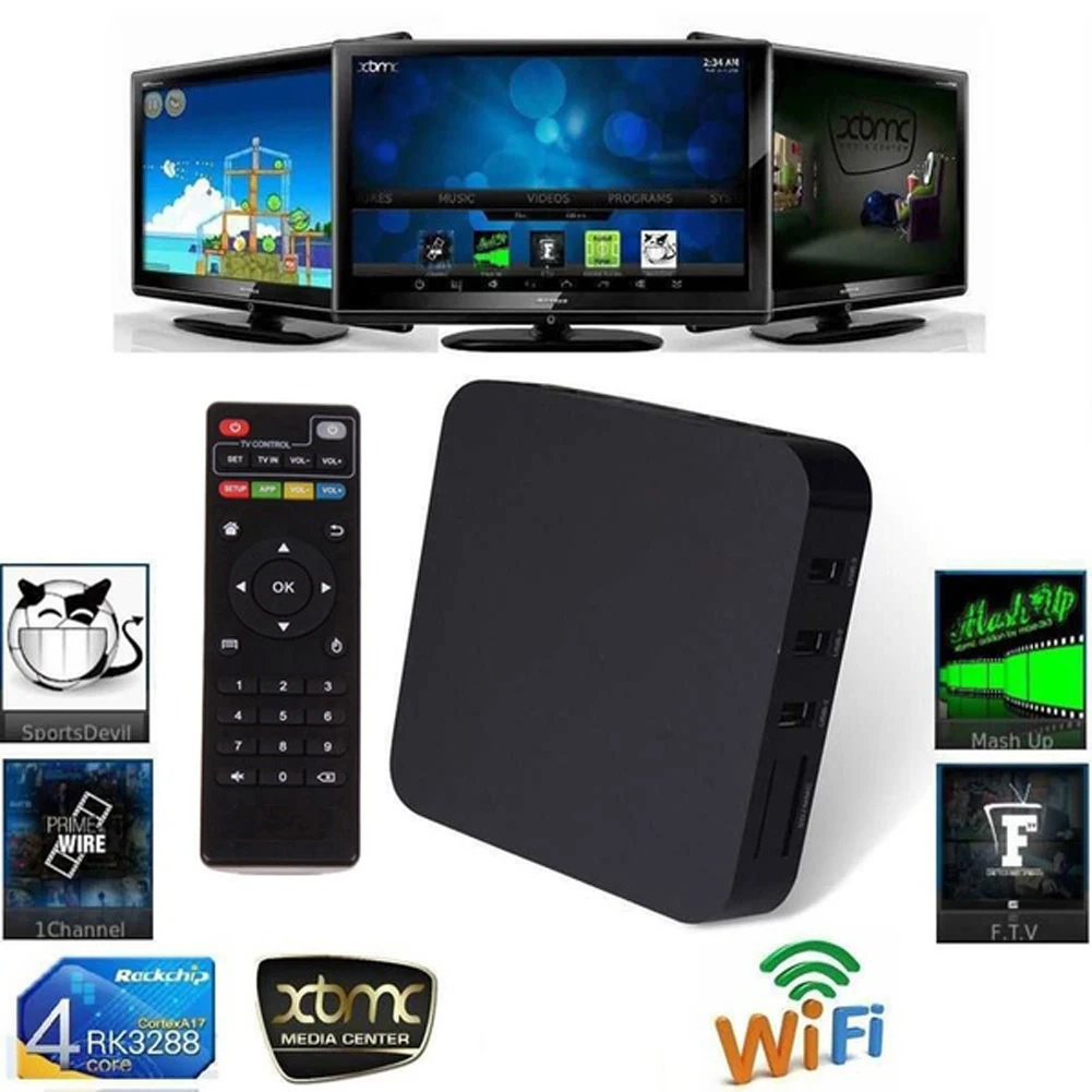 S805 Quad Android 4 42 игровая ТВ приставка Full HD 1080 P WiFi Smart set 1G + 8 GB|ТВ-приставки и