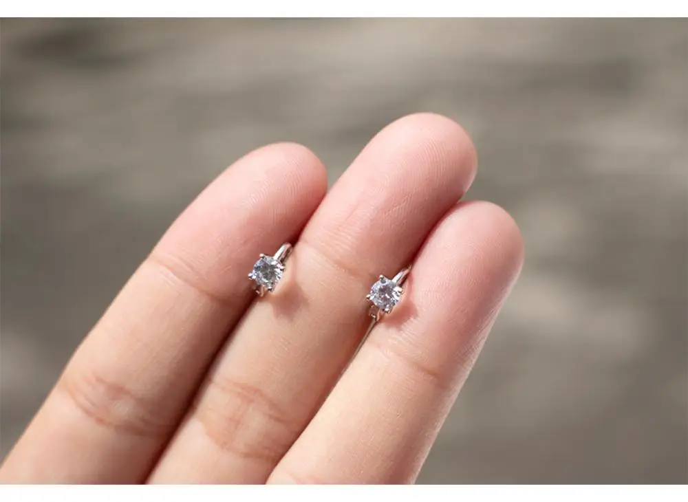 Серьги из стерлингового серебра 925 пробы, модные серьги из циркония, мини серьги с пряжкой, милые тренды, дикие мужские и женские серебряные ювелирные изделия для мальчиков и девочек