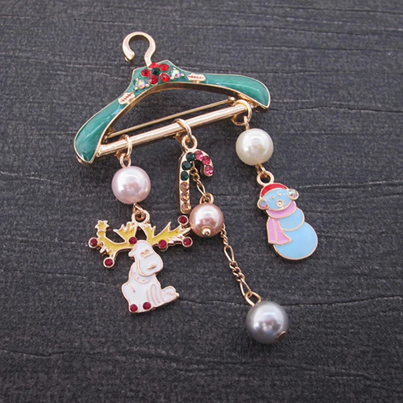 Счастливый новый год Рождество лося Снеговик имитация жемчуга кисточкой