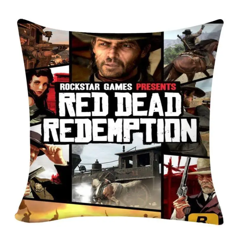 G Игра RDR Red Dead Redemption 2 Джон Марстон 40*40 см диван обнимающий Наволочка Чехол для подушки Чехол подарок кровать/диван/автомобиль Декор Косплей - Цвет: G