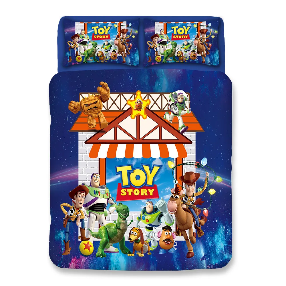 Набор постельного белья disney Toy Story, двойной размер, пододеяльник, набор для детей, домашний декор, постельное белье king queen, Комплект постельного белья из 3 предметов для мальчиков