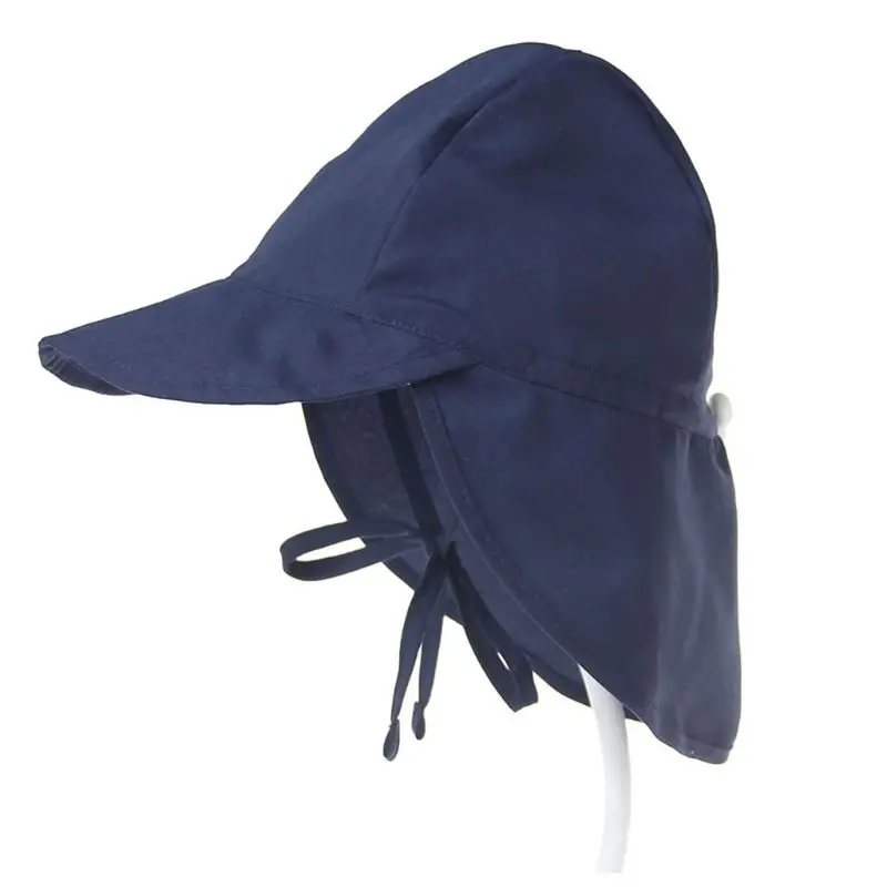 Летняя пляжная шляпа для защиты от солнца малышей однотонная Регулируемая