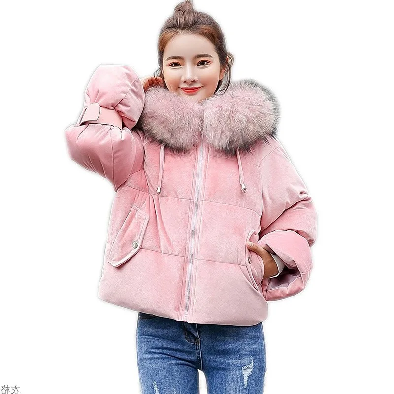 Новые зимние Для женщин Jaket модные теплые с длинными рукавами меховой воротник
