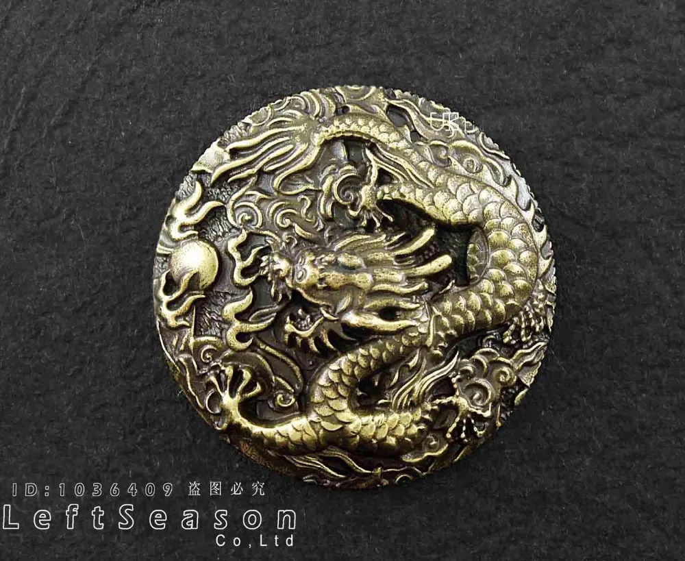 Байкерский латунный кошелек Conchos китайский дракон кожевенное ремесло с винтовой