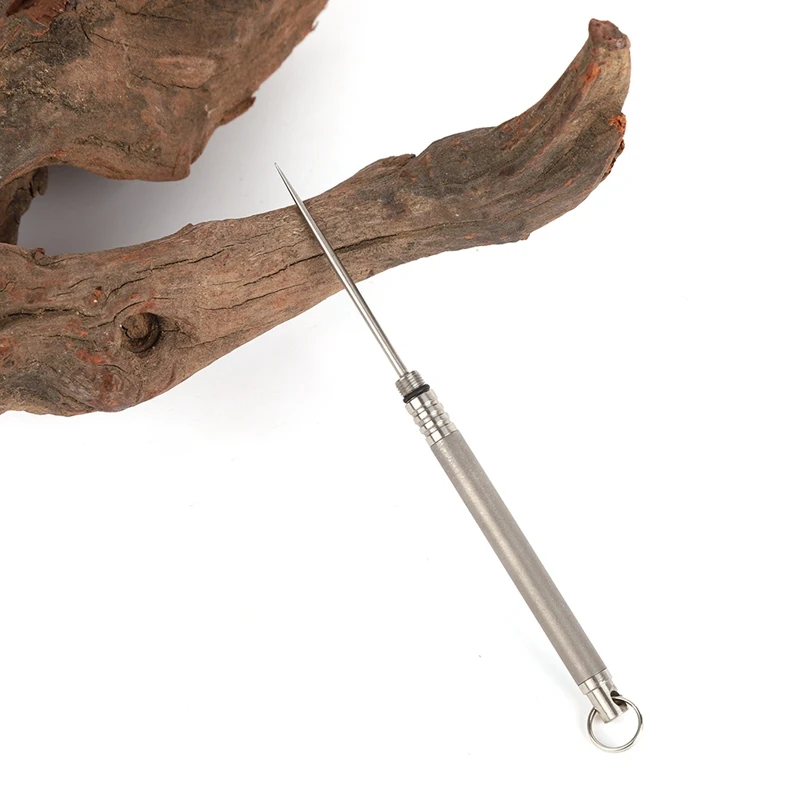 

EDC Toothpick Holder Lightweight Waterproof Portable Reusable Titanium Alloy Keychain Outdoor Camping Travel Tool