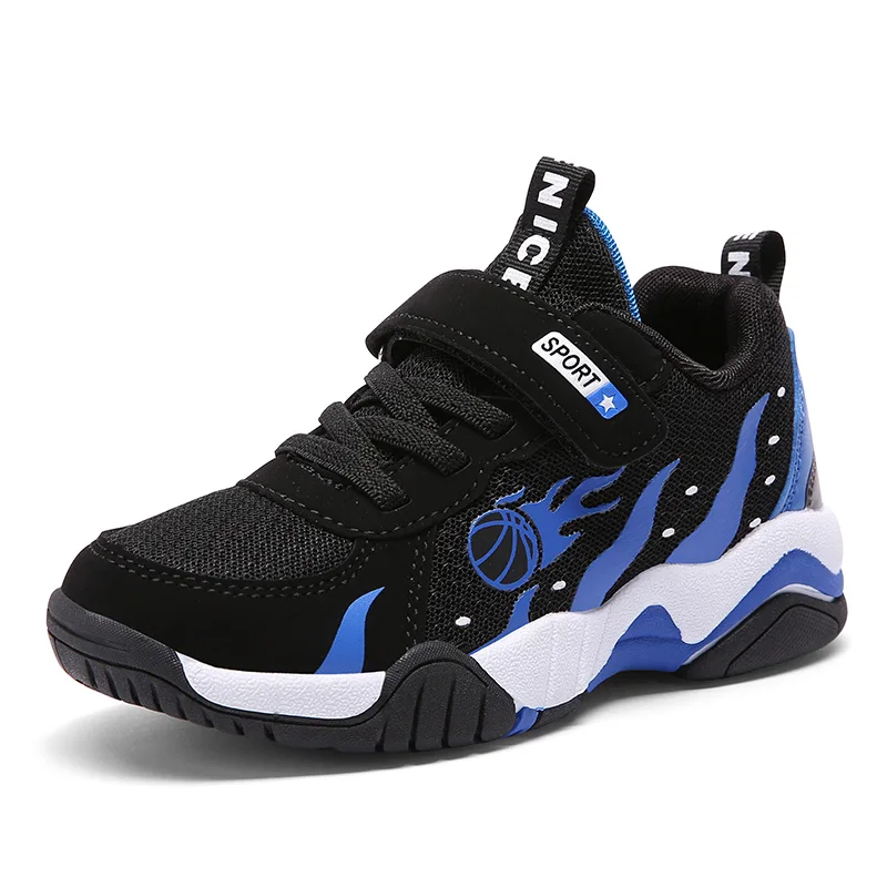 Blue Boys Shoes Баскетбольная обувь для мальчиков; мягкие Нескользящие Дышащие Детские кроссовки; детская спортивная обувь; уличные Детские кроссовки; Баскетбольная обувь для мальчиков - Цвет: Blue Boys Shoes