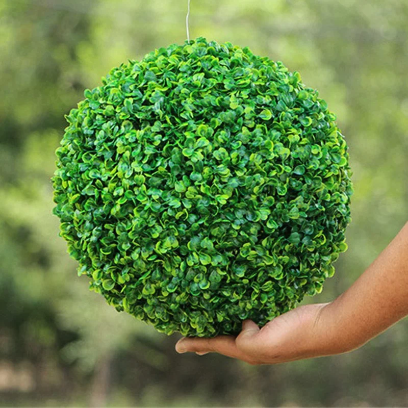 

4pcs Artificial Plants Milan Grass Ball Plastic Boxwood Balls Eucalyptus Balls Wedding Party Home Outdoor Decoration Grass Ball