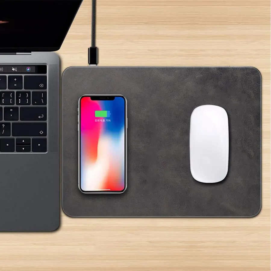 2 в 1 Qi Беспроводное зарядное устройство коврик для мыши Коврик для iPhone X XR XS Max 8 Plus samsung S10 S9 Plus Note 9/8 беспроводной зарядный коврик для телефона