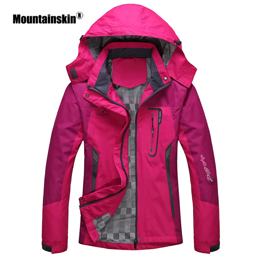 Mountainskin Men Women Spring Autumn Outdoor Hiking Jackets Waterproof Windbreaker Climbing Camping Trekking Rain Coat VA301