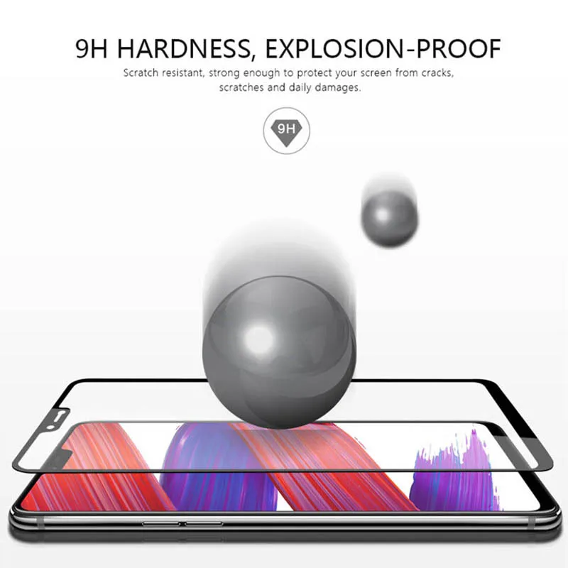 Для OPPO F7 F5 закаленное стекло для Vivo V11 Pro Y81 Y83 V9 Youth Y85 Z1 X21 полное покрытие 9H Защитная пленка для экрана Fundas