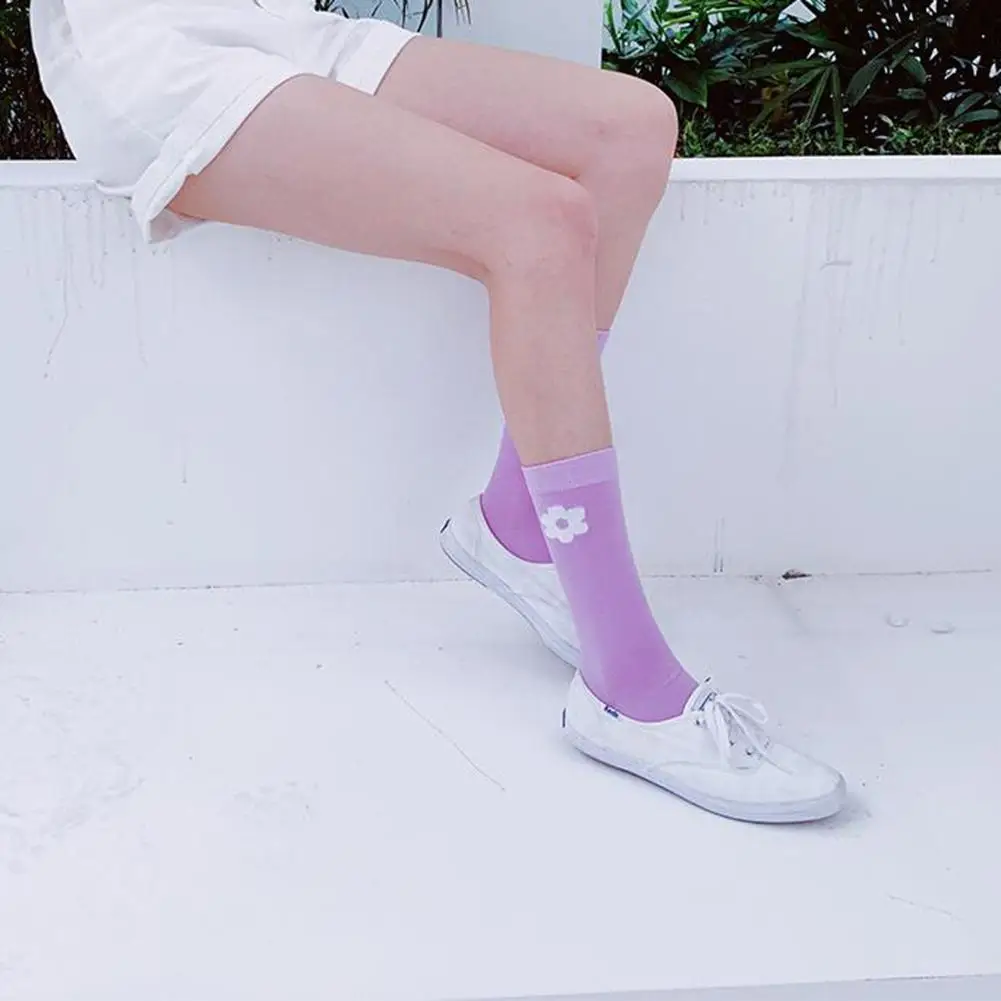 Yfashion/летние маленькие цветочные носки для женщин с милым цветочным узором модные