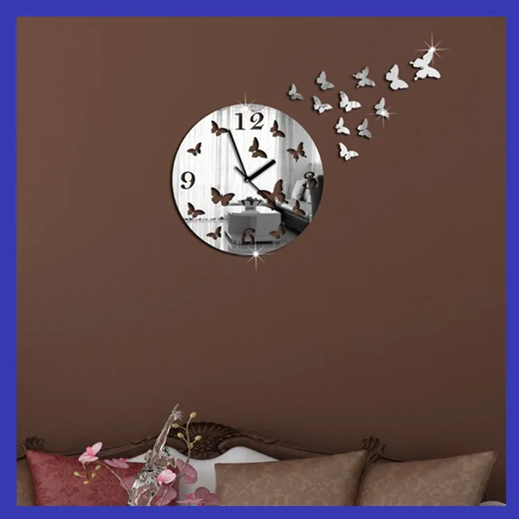 Наклейка на стену в виде бабочки фантазия модные креативные круглые акриловые