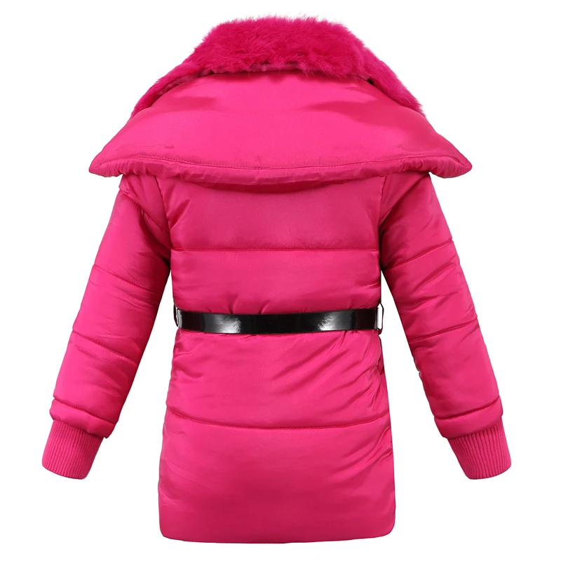Зимнее пальто с капюшоном для девочек Новинка 2018 года Двубортная парка на молнии