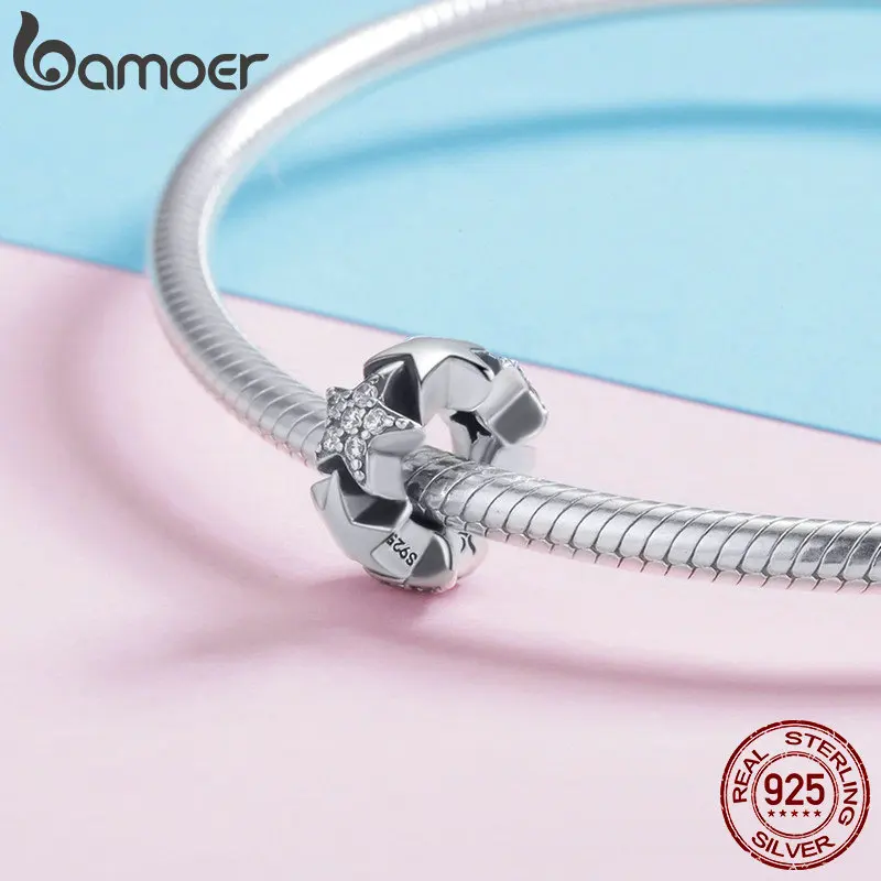 Браслет BAMOER SCC929 из натуральной 925 пробы серебра с четким кубическим цирконием |