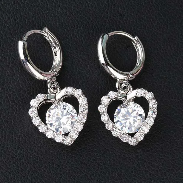 

High quality zircon inlaid love zircon earrings with earrings