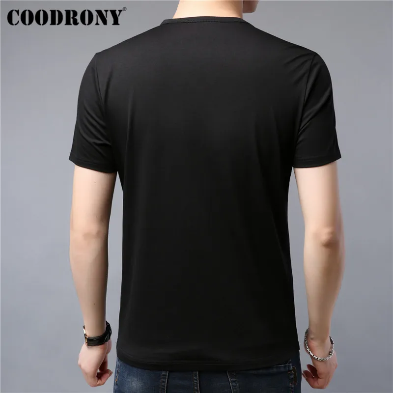 COODRONY, Мужская футболка, лето, Новые Топы, уличная одежда, повседневная футболка с коротким рукавом, Мужская футболка с рисунком птиц и круглым вырезом, Homme S95109