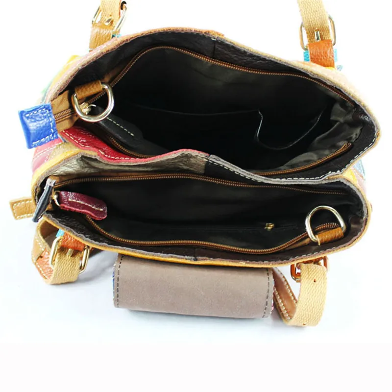ALAVCHNV original design new ladies first layer leather portable fashion stitching large capacity shoulder bag 489 | Багаж и сумки