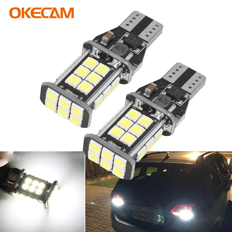 Автомобильные светодиодные лампы OKECAM 2x T15 W16W 921 912 Canbus OBC без ошибок резервные огни