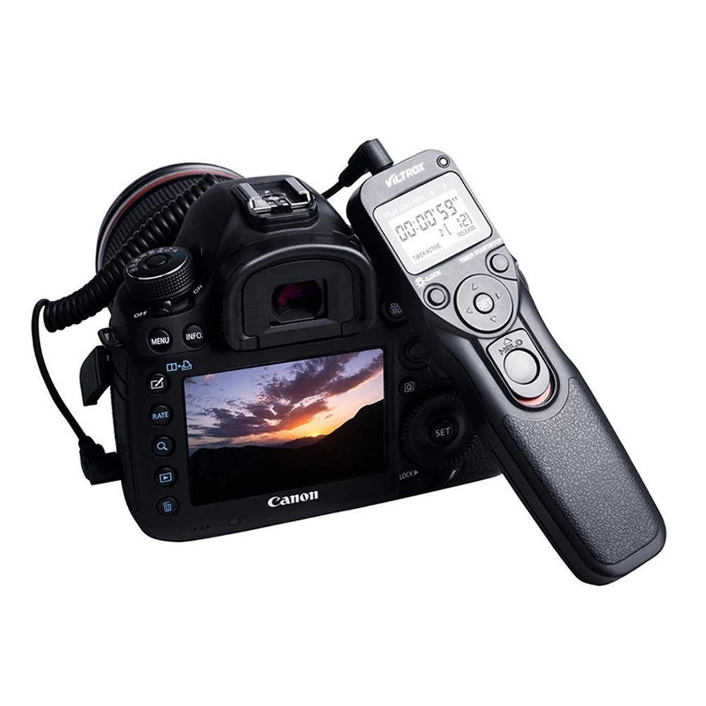 Viltrox камера ЖК-таймер дистанционное управление спуска затвора для Canon 1200D 760D 750D 700D 650D 600D 550D 100D 60D 70D DSLR