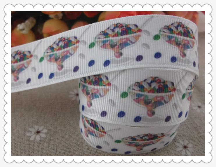 2013 Новое прибытие 1 ''(25 мм) конфеты печатных grosgrain ленты желе бобы лента для