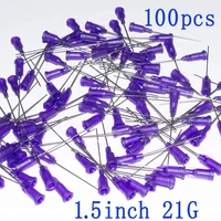 100pcssyringe needle 21ga dispensing needle with luer lock 21gauge x 1 5inch length blunt tip for industrial mixing many liquid