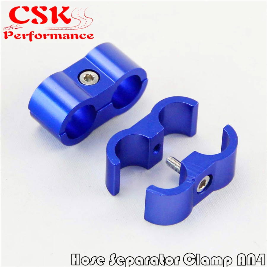 

2pcs AN -4 AN4 11MM Braided Hose Separator Clamp Fitting Adapter Bracket Black / Blue