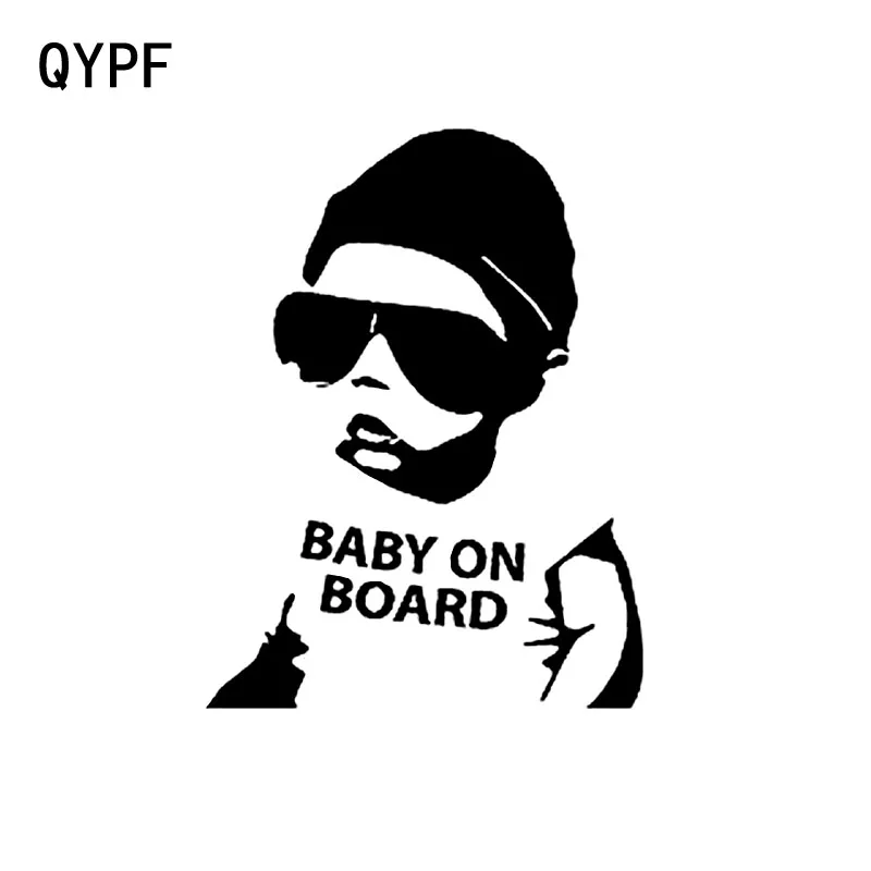 

QYPF 11.2CM*14.8CM Lovely Baby On Board Vinyl Car Sticker Decoration Warning SBlack/Silver S9-2022