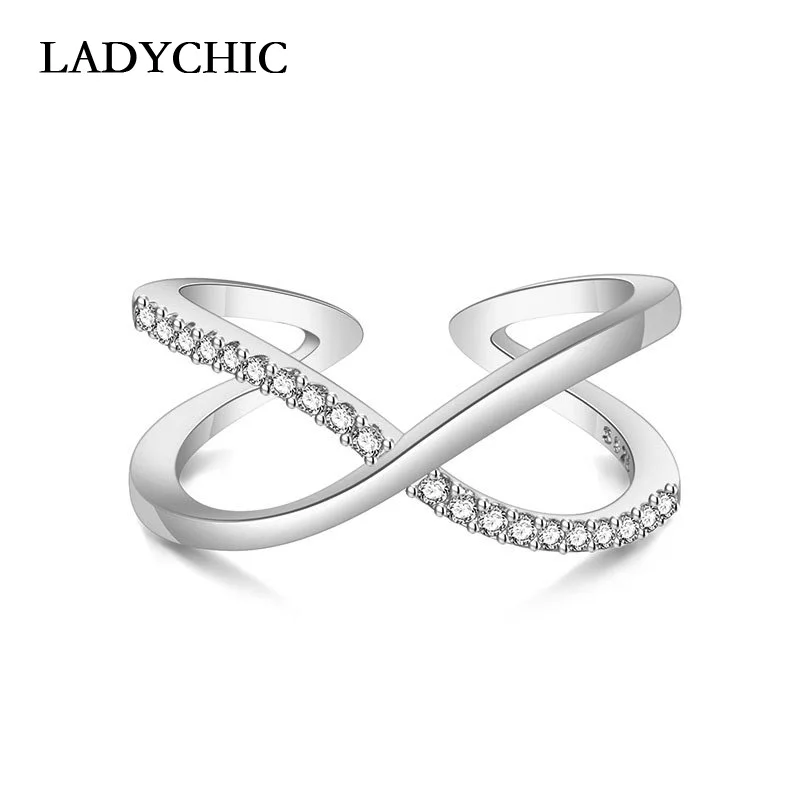 LADYCHIC Очаровательные простые дизайнерские открытые кольца розового золота и