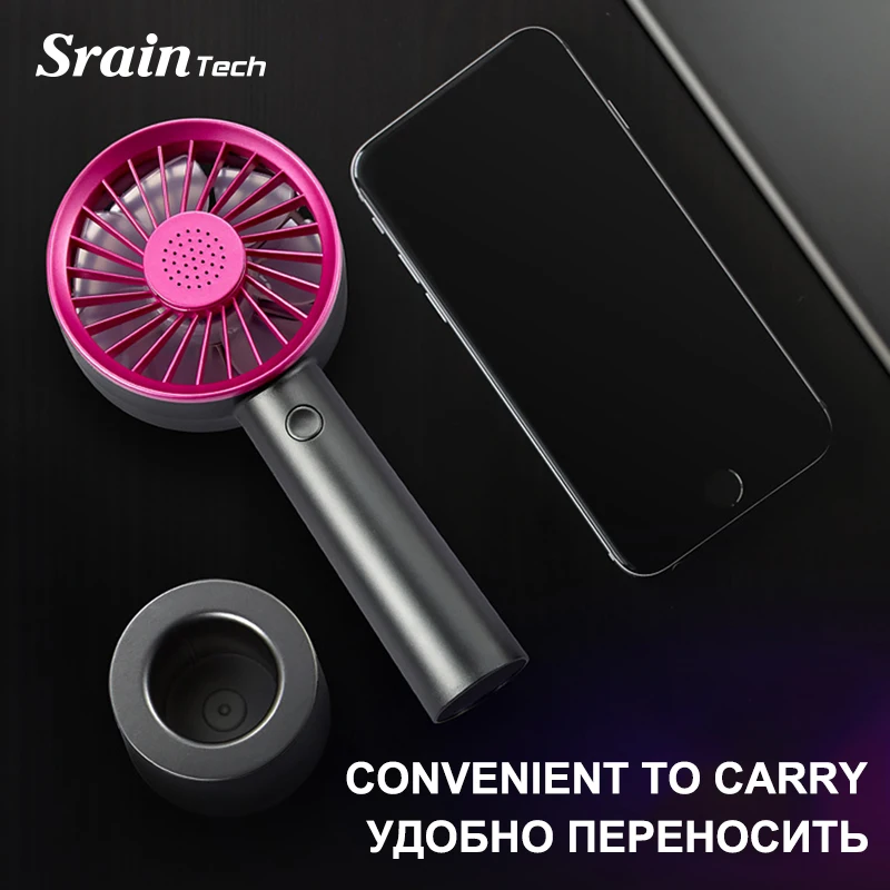 SrainTech Портативный перезаряжаемый портативный мини вентилятор с ароматерапией