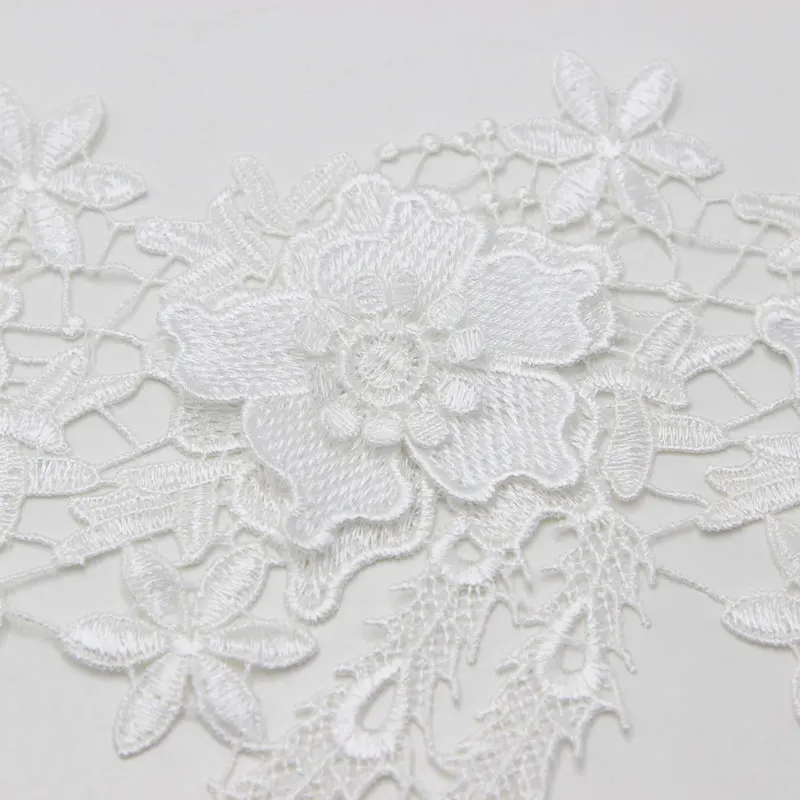 2 ярдов белая аппликация с кружевной отделкой цветок кисточкой полиэстер шнур