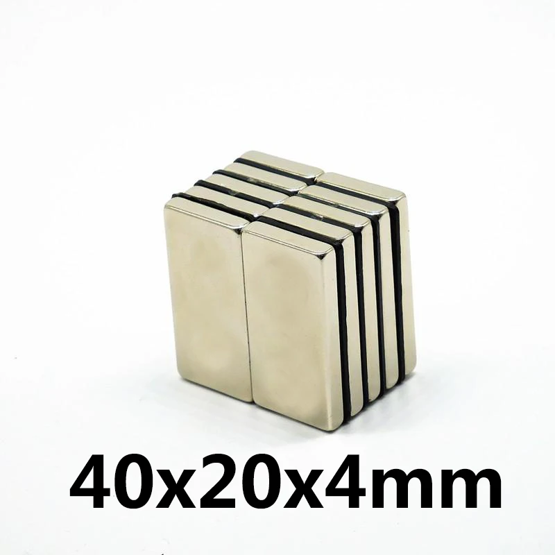 2 шт. 40x20x4 мм Супер Сильный редкоземельных перманентных магнит мощный блок с неодимовыми магнитами 40*20*4 40X20X4
