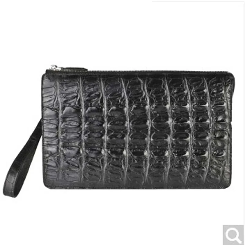 

weitasi Crocodile man cluth bag large bag business hand bag men purse black crocodile leather hand bag crocodile leather bag