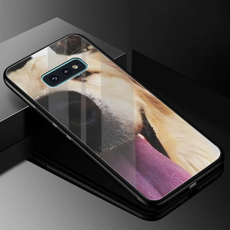 Чехол из закаленного стекла Desxz Dog Golden Retriever для Samsung Galaxy S7 Edge S8 S9 Plus S10 Note 8 9 |