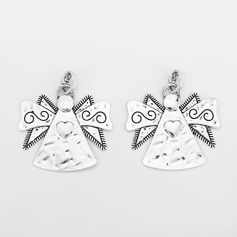 2 шт. большой ангел с крыльями резные подвески в форме сердца для
