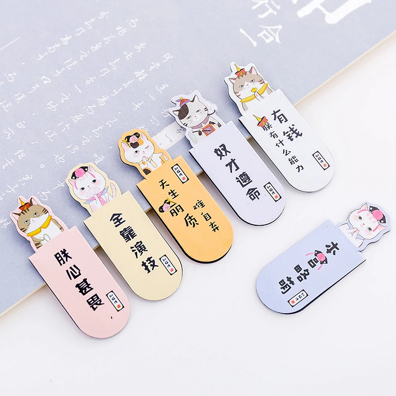 3 шт./компл. Kawaii кошка животные магнитные закладки для книг фотография зажим