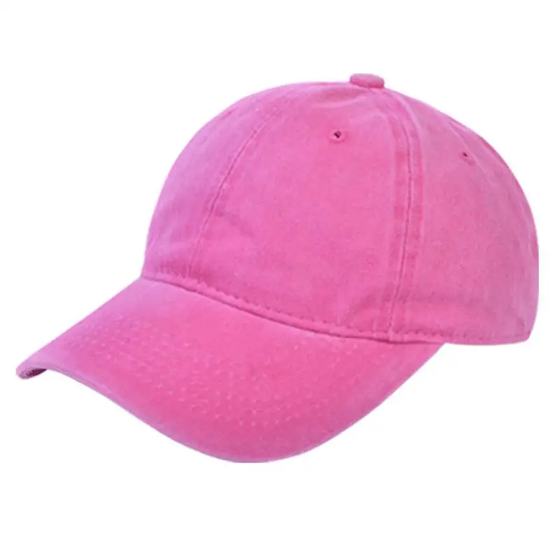 hot pink Бейсбольная Кепка унисекс однотонного цвета, окрашенная хлопковая кепка для папы, Регулируемая Повседневная Кепка Snapback, изогнутый светильник, зеленый, фиолетовый, черный - Цвет: hot pink