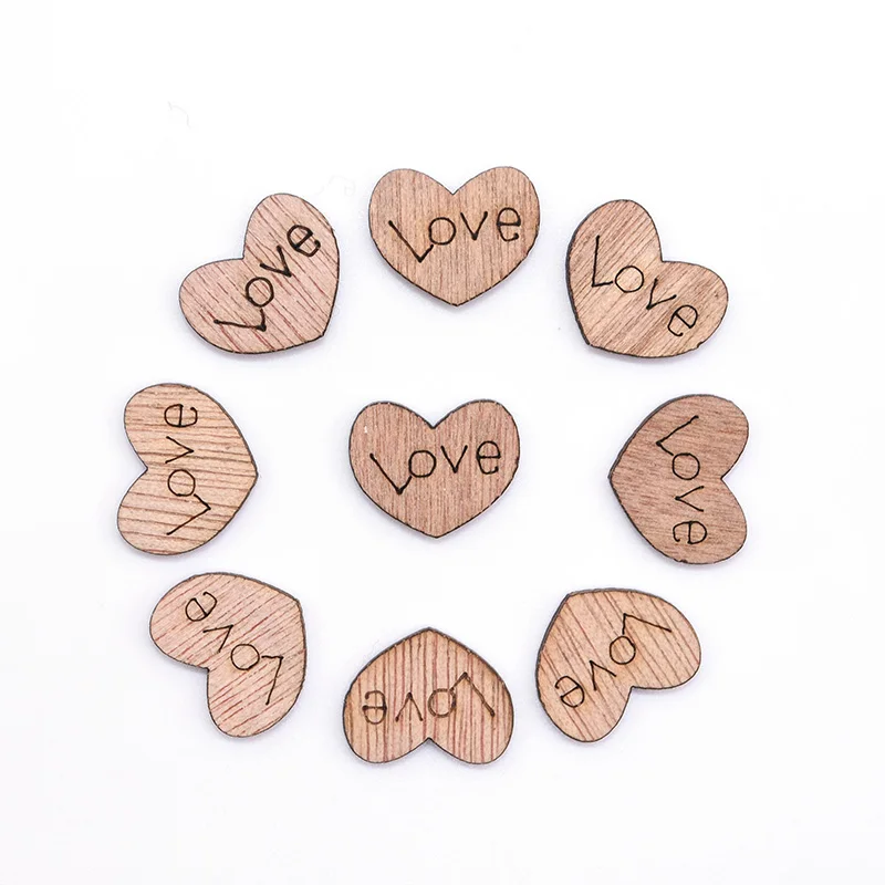 

ztgs 100Pcs Mini Wooden Love Heart Wedding Table Scatter DIY Craft Accessories Rustic Wedding Party DIY Decoration Favor